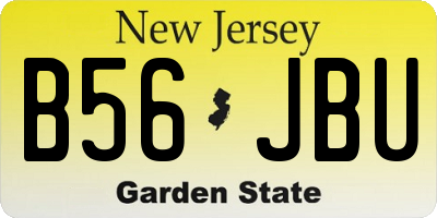 NJ license plate B56JBU