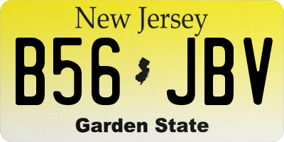 NJ license plate B56JBV