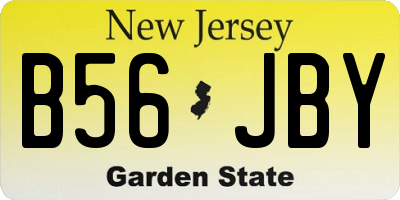 NJ license plate B56JBY