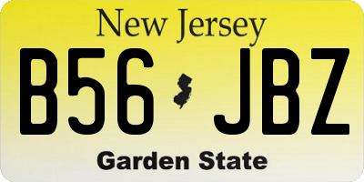 NJ license plate B56JBZ