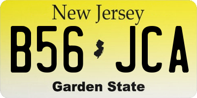NJ license plate B56JCA