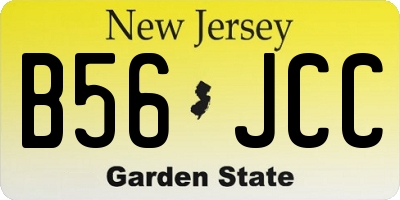 NJ license plate B56JCC
