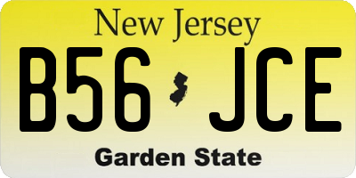 NJ license plate B56JCE