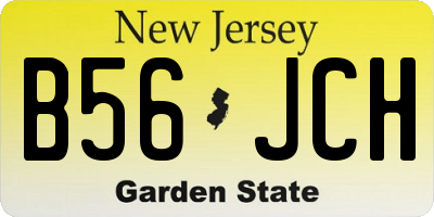 NJ license plate B56JCH