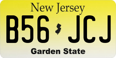 NJ license plate B56JCJ