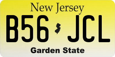 NJ license plate B56JCL