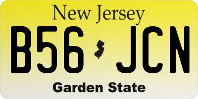 NJ license plate B56JCN