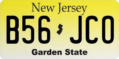 NJ license plate B56JCO