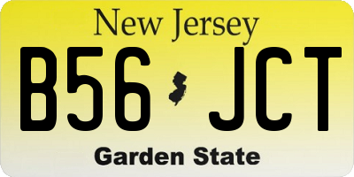 NJ license plate B56JCT