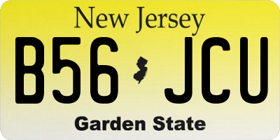 NJ license plate B56JCU