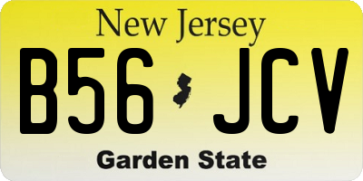 NJ license plate B56JCV