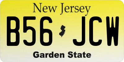 NJ license plate B56JCW