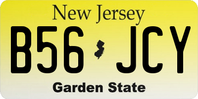 NJ license plate B56JCY