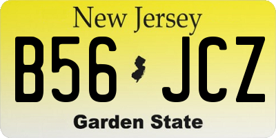 NJ license plate B56JCZ