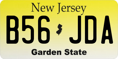 NJ license plate B56JDA