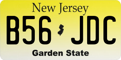 NJ license plate B56JDC