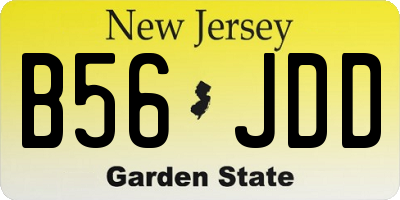 NJ license plate B56JDD