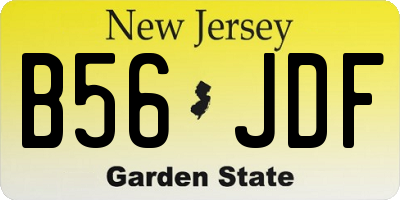 NJ license plate B56JDF