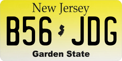 NJ license plate B56JDG