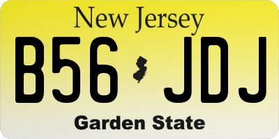 NJ license plate B56JDJ