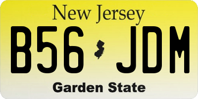 NJ license plate B56JDM