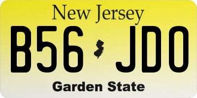 NJ license plate B56JDO