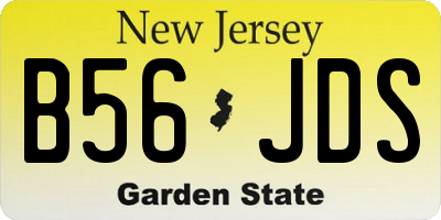 NJ license plate B56JDS