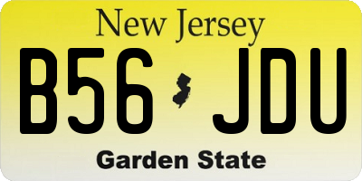 NJ license plate B56JDU
