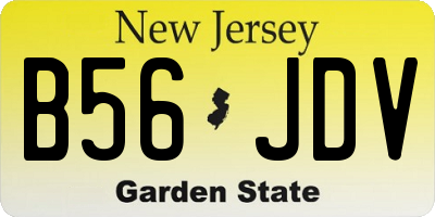 NJ license plate B56JDV