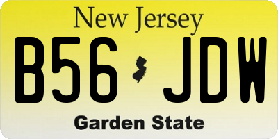 NJ license plate B56JDW