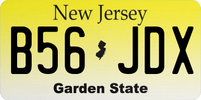 NJ license plate B56JDX