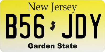 NJ license plate B56JDY