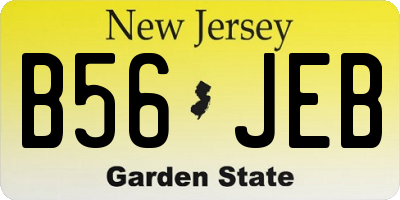 NJ license plate B56JEB
