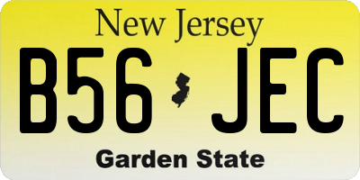 NJ license plate B56JEC