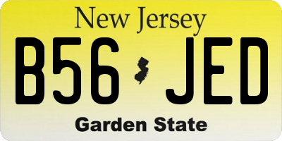 NJ license plate B56JED