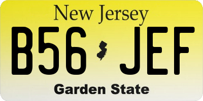 NJ license plate B56JEF