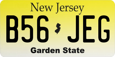 NJ license plate B56JEG