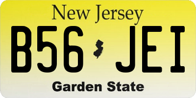 NJ license plate B56JEI