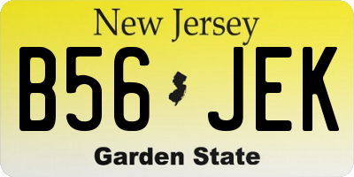 NJ license plate B56JEK