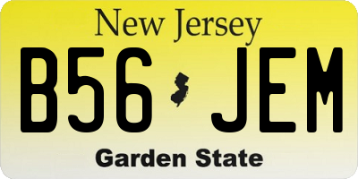 NJ license plate B56JEM