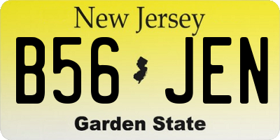 NJ license plate B56JEN