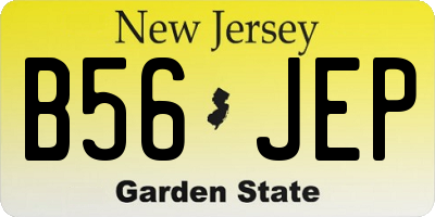 NJ license plate B56JEP
