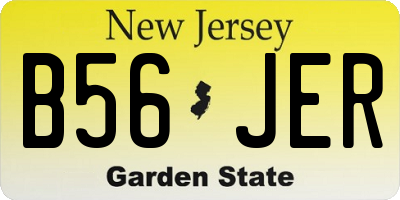 NJ license plate B56JER