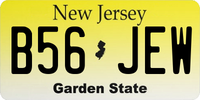 NJ license plate B56JEW