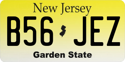NJ license plate B56JEZ