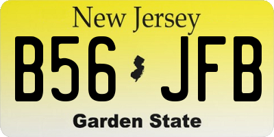 NJ license plate B56JFB