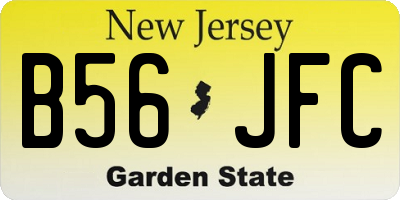 NJ license plate B56JFC