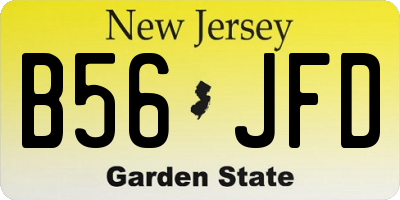NJ license plate B56JFD