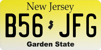NJ license plate B56JFG