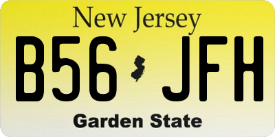 NJ license plate B56JFH